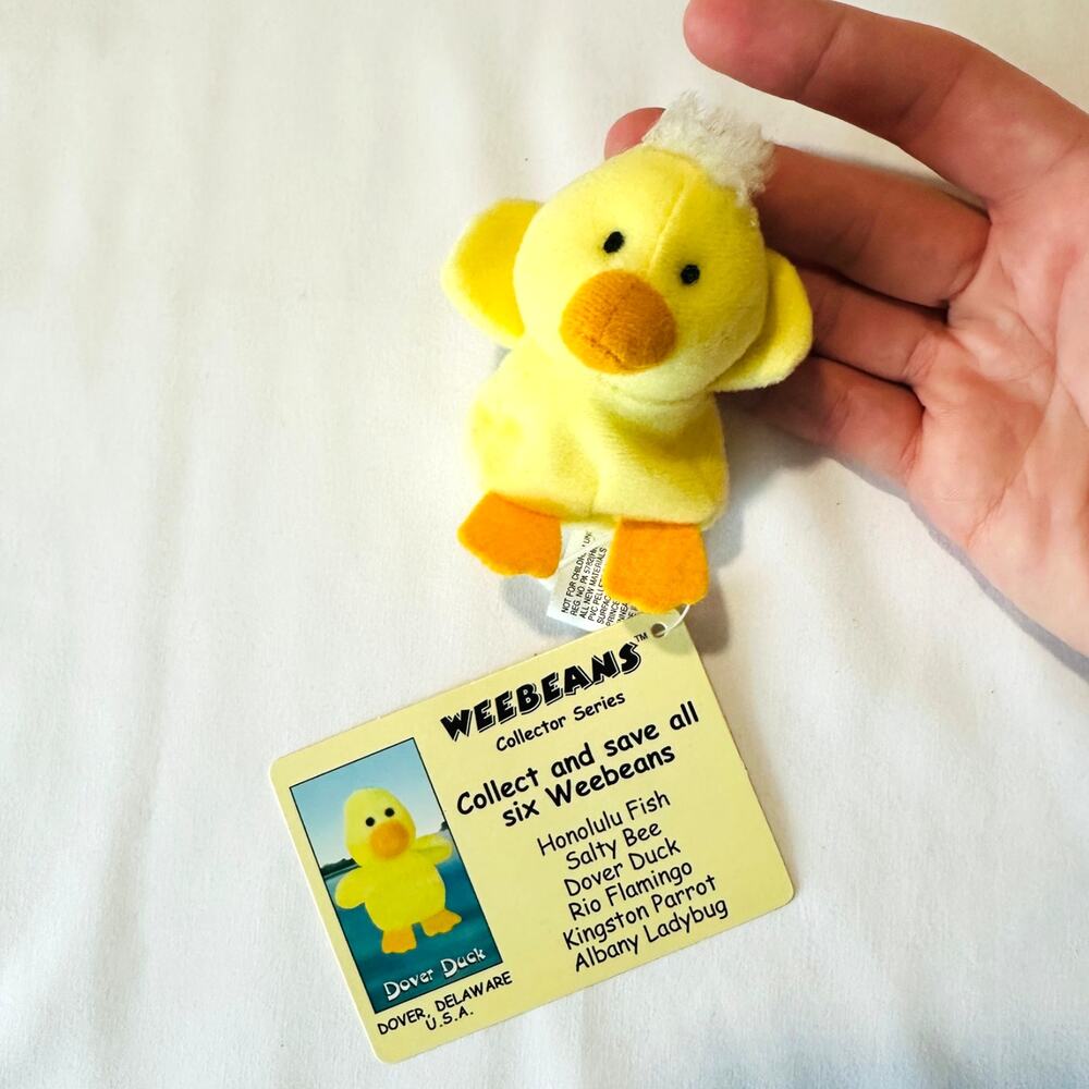 NWT Vtg 1998 Weebeans Collector Series Delaware Dover Duck Mini Stuffed Animal